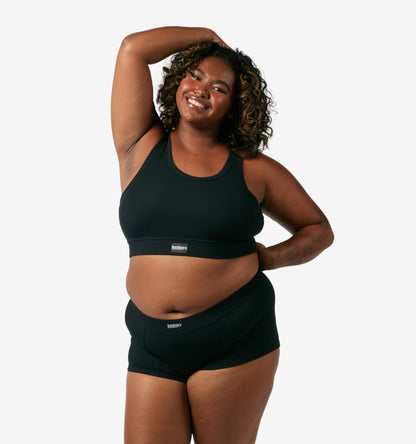 TomboyX Bamboo Rib Boy Shorts - Black
