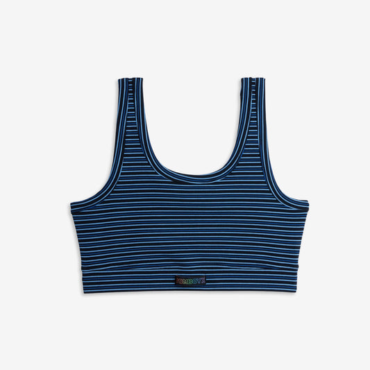 TomboyX Bamboo Rib Essentials Soft Bra - Ink Blue Stripe