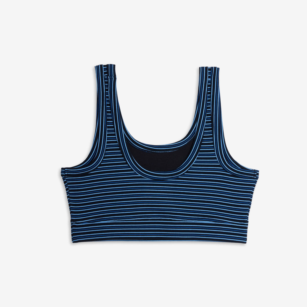 TomboyX Bamboo Rib Essentials Soft Bra - Ink Blue Stripe