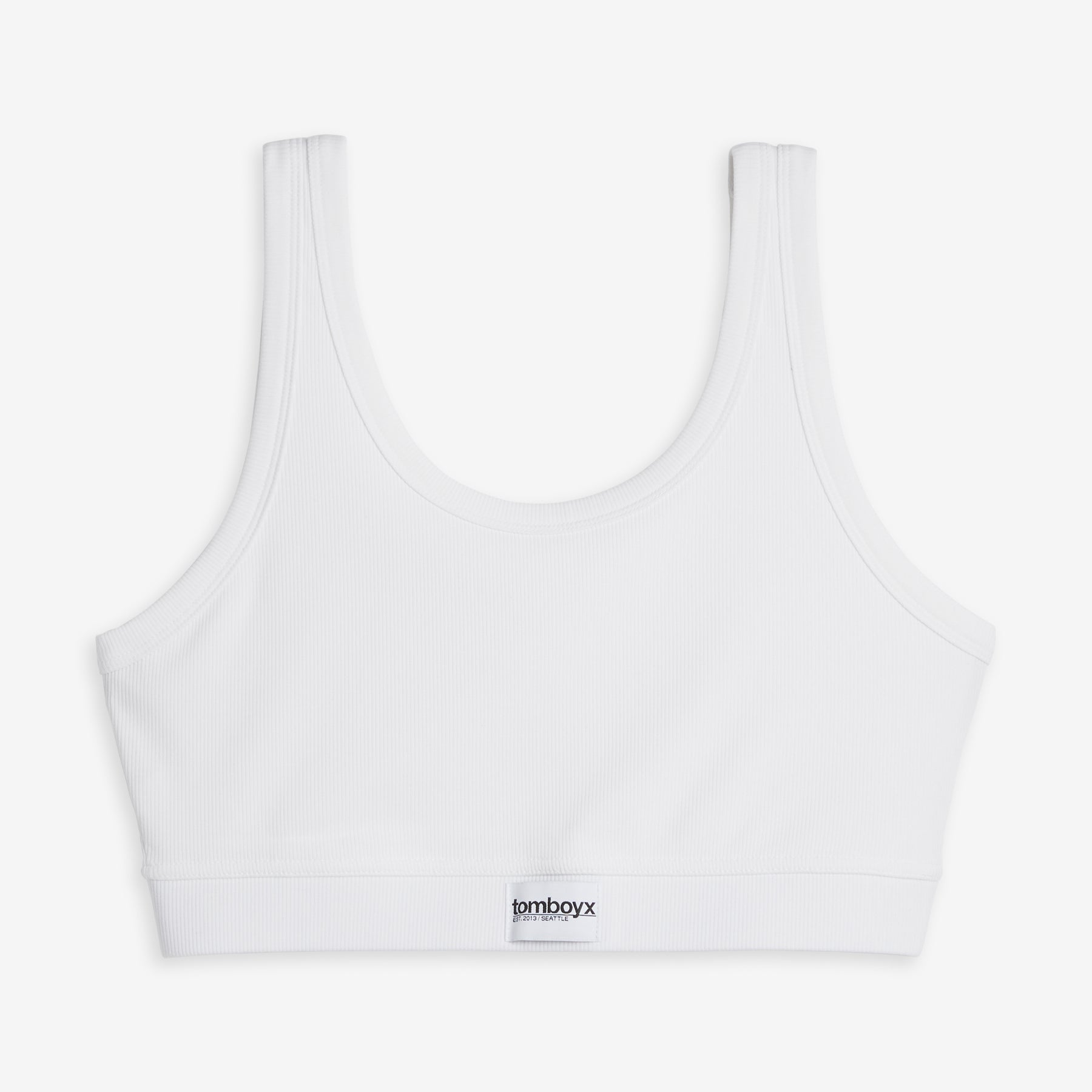 TomboyX Bamboo Rib Essentials Soft Bra - Bright White