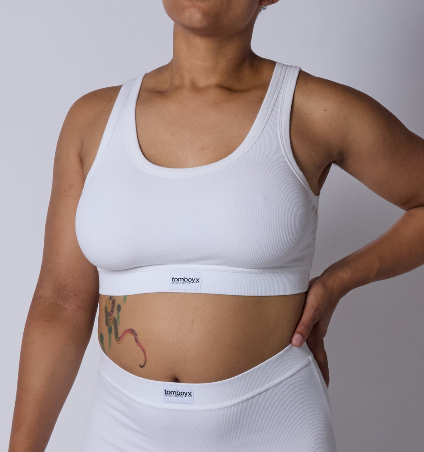 TomboyX Bamboo Rib Essentials Soft Bra - Bright White