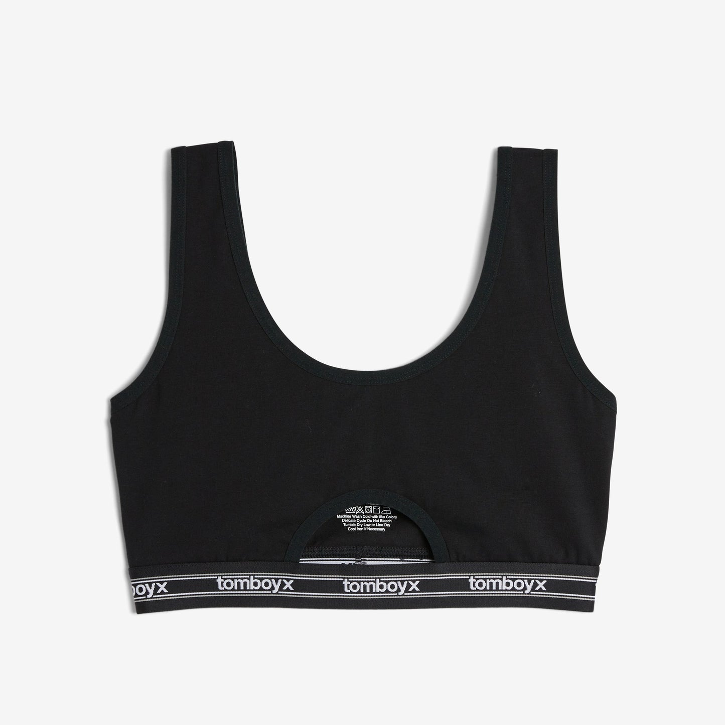 TomboyX Peekaboo Soft Bra - Black Retro Logo