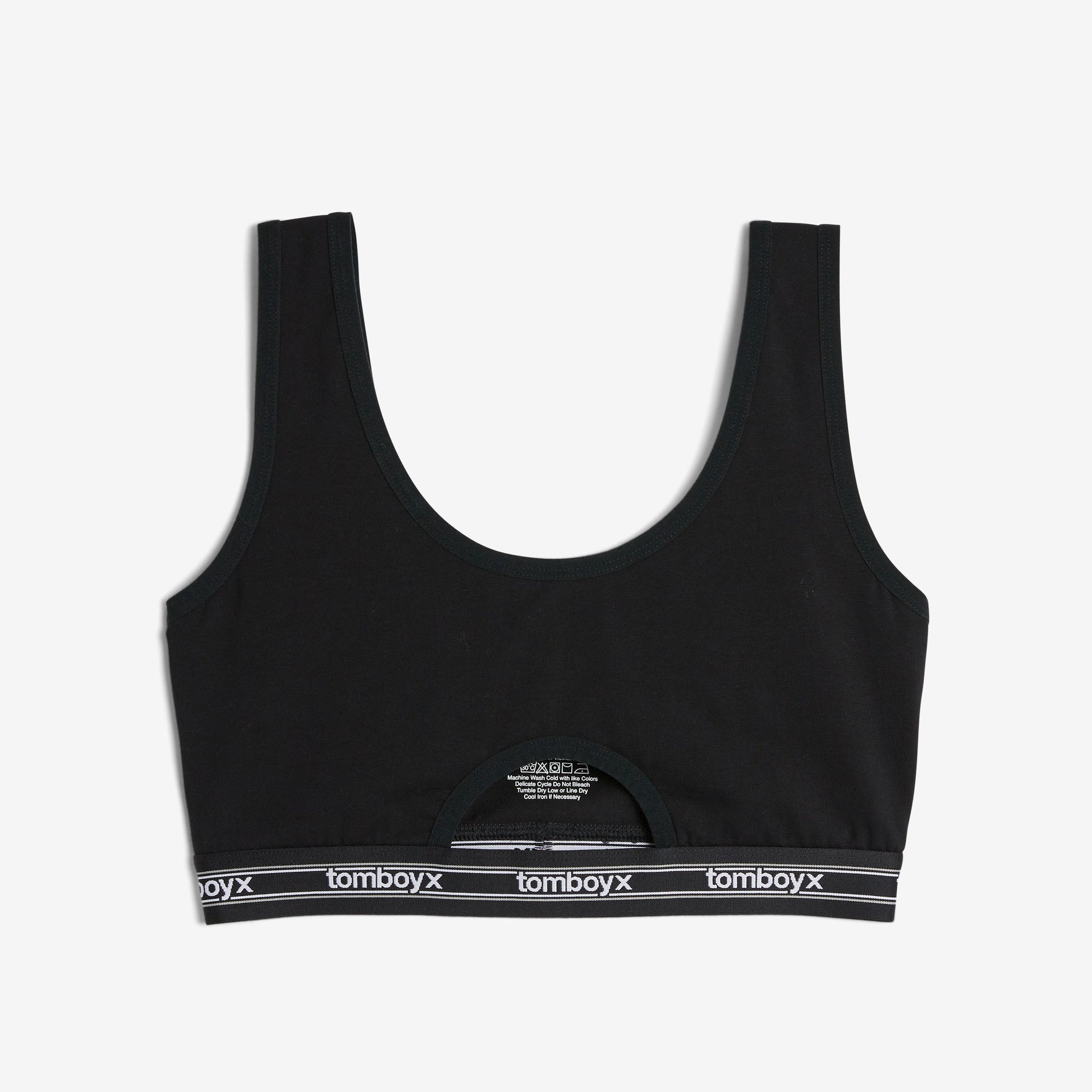 TomboyX Peekaboo Soft Bra - Black Retro Logo