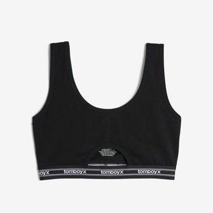 TomboyX Peekaboo Soft Bra - Black Retro Logo