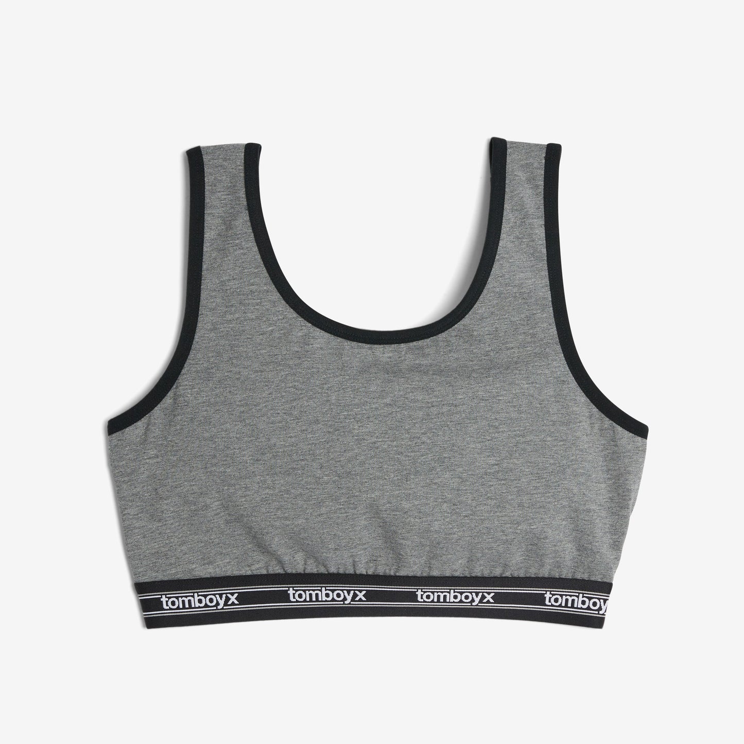 TomboyX Essentials Soft Bra - Charcoal Retro Logo