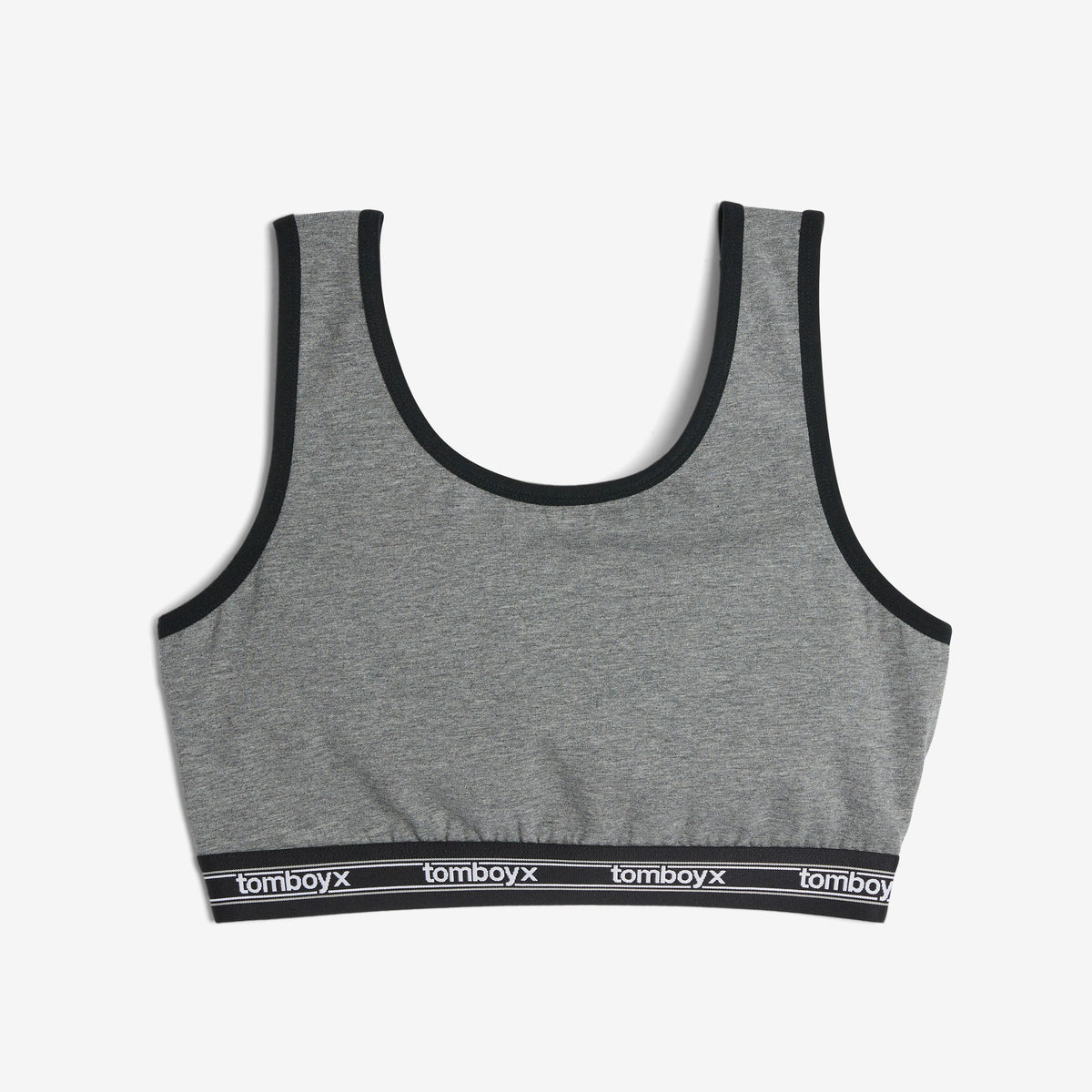 TomboyX Essentials Soft Bra - Charcoal Retro Logo