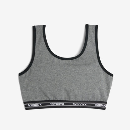 TomboyX Essentials Soft Bra - Charcoal Retro Logo