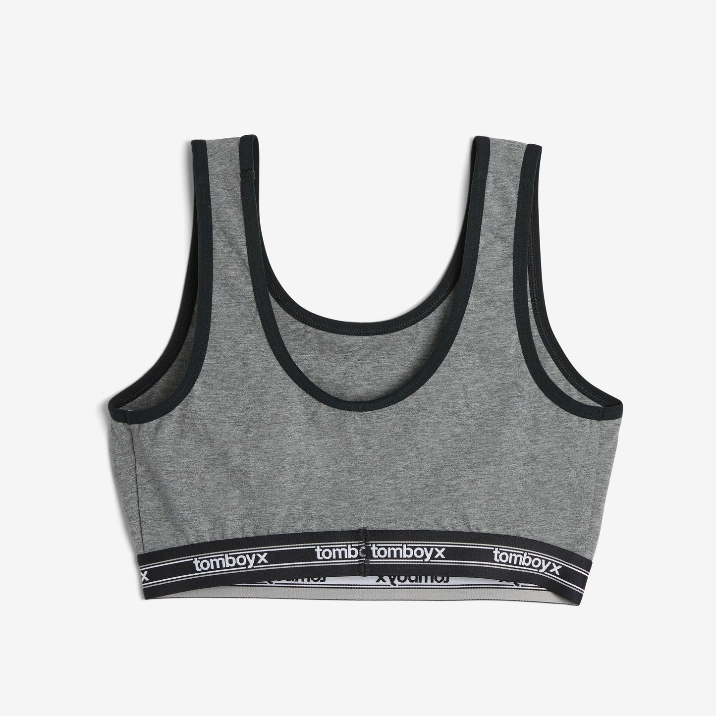 TomboyX Essentials Soft Bra - Charcoal Retro Logo