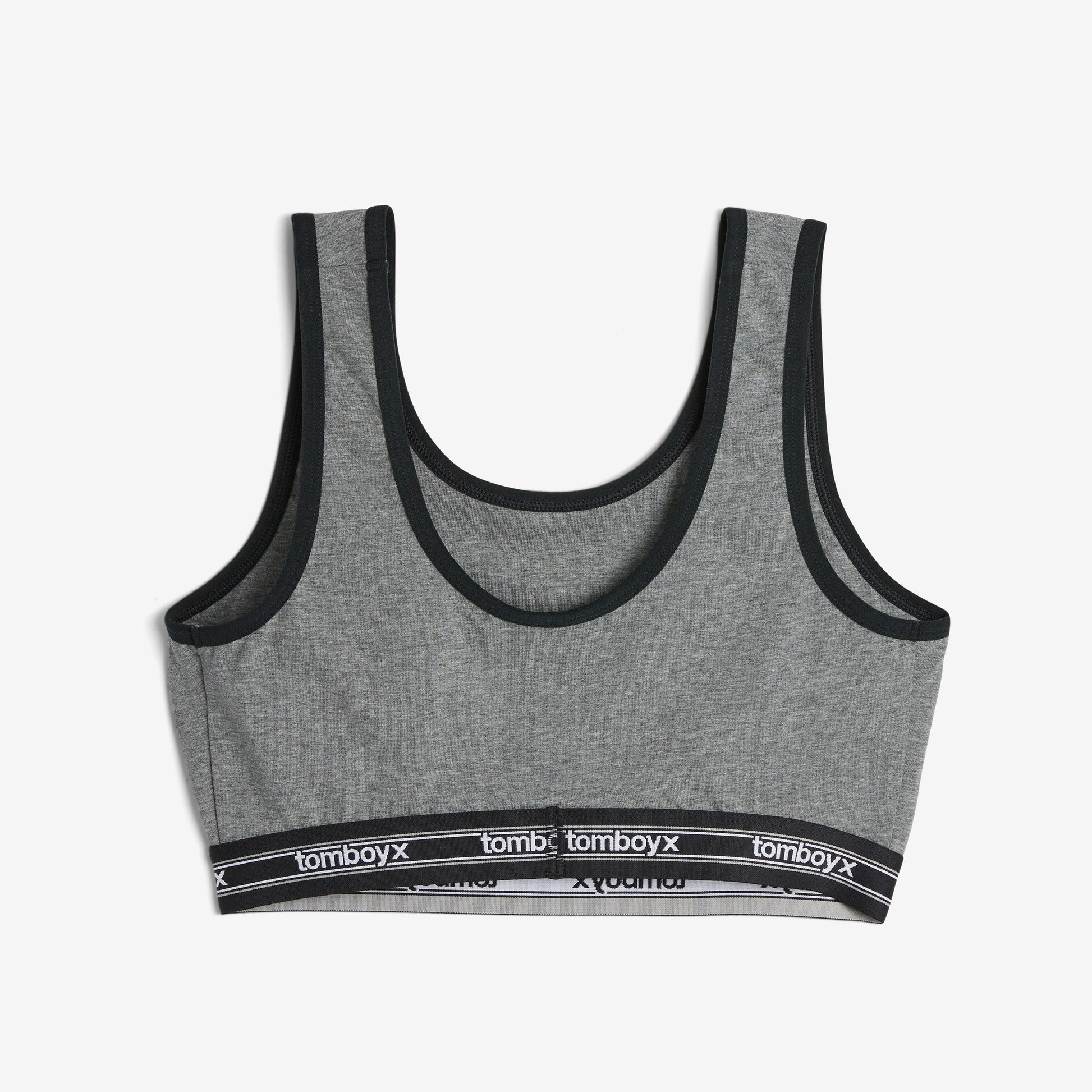 TomboyX Essentials Soft Bra - Charcoal Retro Logo