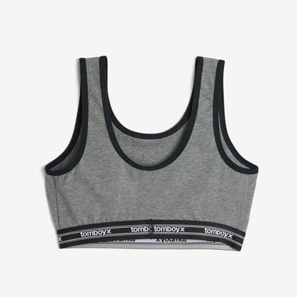 TomboyX Essentials Soft Bra - Charcoal Retro Logo