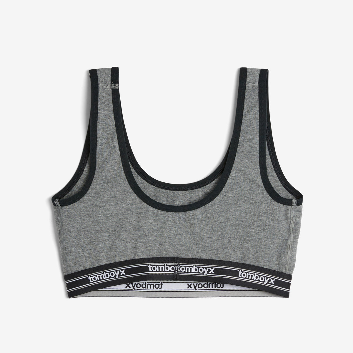 TomboyX Peekaboo Soft Bra - Charcoal Retro Logo
