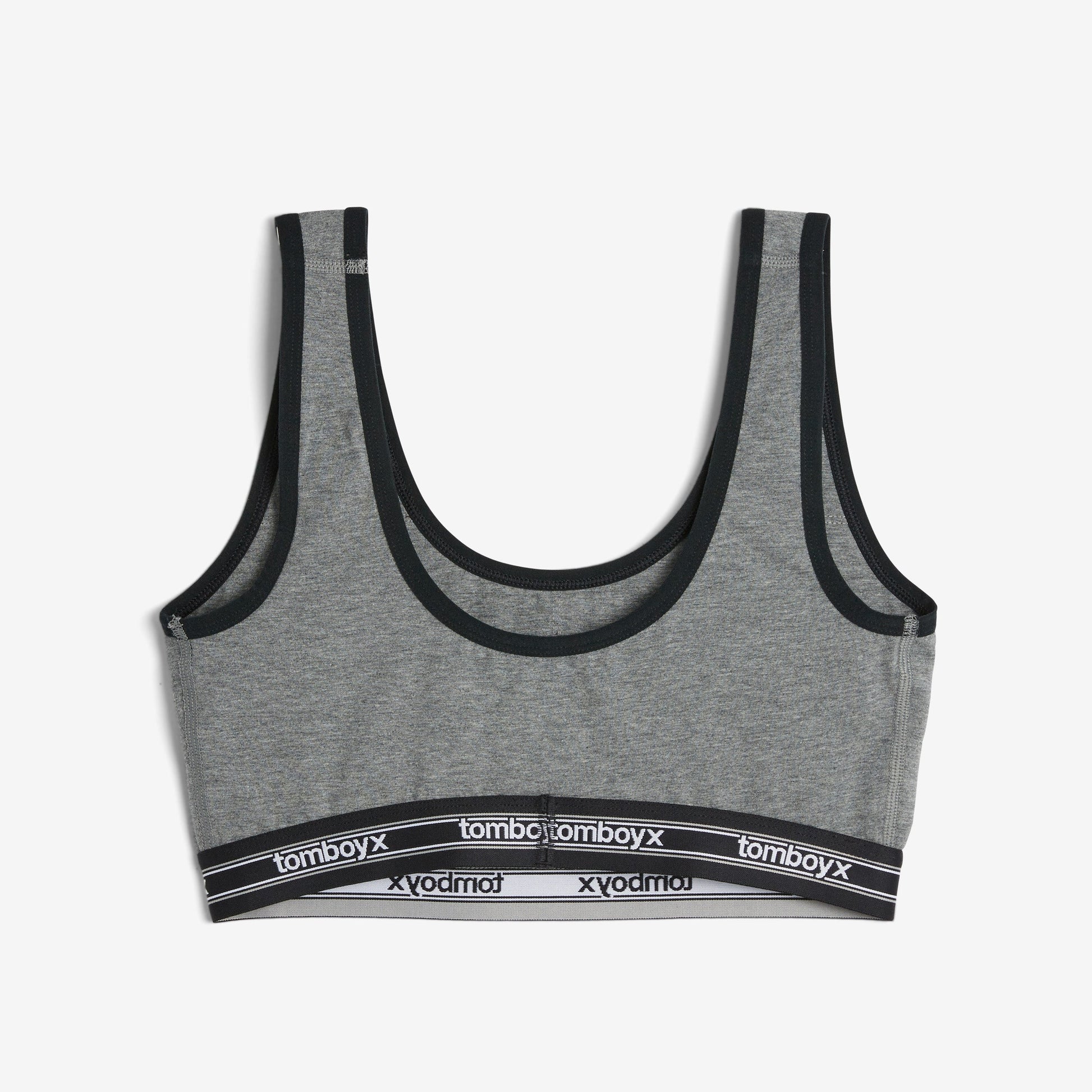 TomboyX Peekaboo Soft Bra - Charcoal Retro Logo