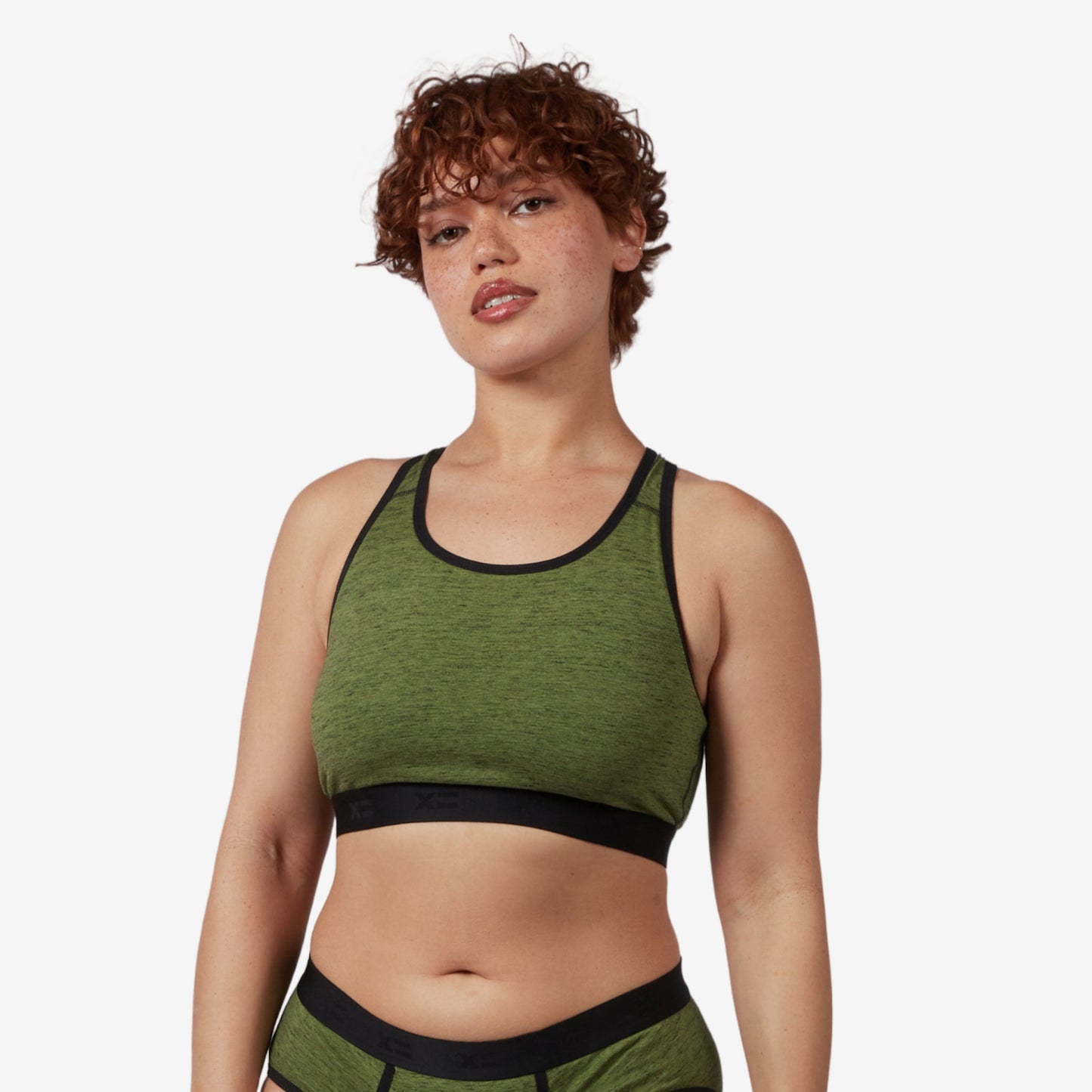 TomboyX Racerback Soft Bra - Forest Heather