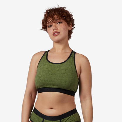 TomboyX Racerback Soft Bra - Forest Heather
