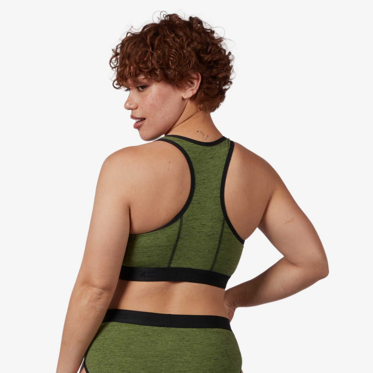 TomboyX Racerback Soft Bra - Forest Heather