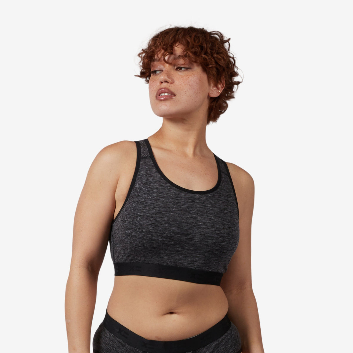 TomboyX Racerback Soft Bra - Meteor Gray Heather