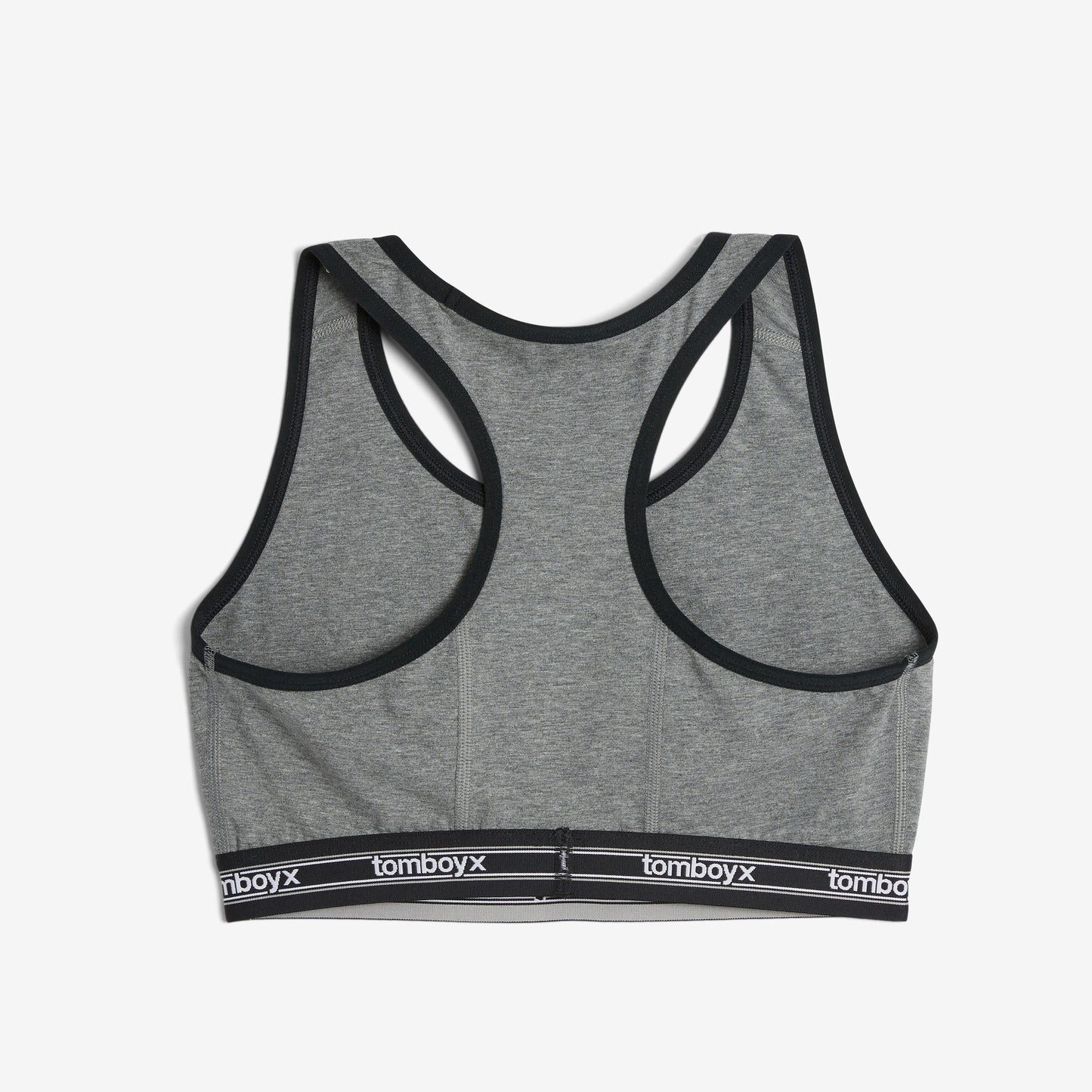 TomboyX Racerback Soft Bra - Charcoal Retro Logo