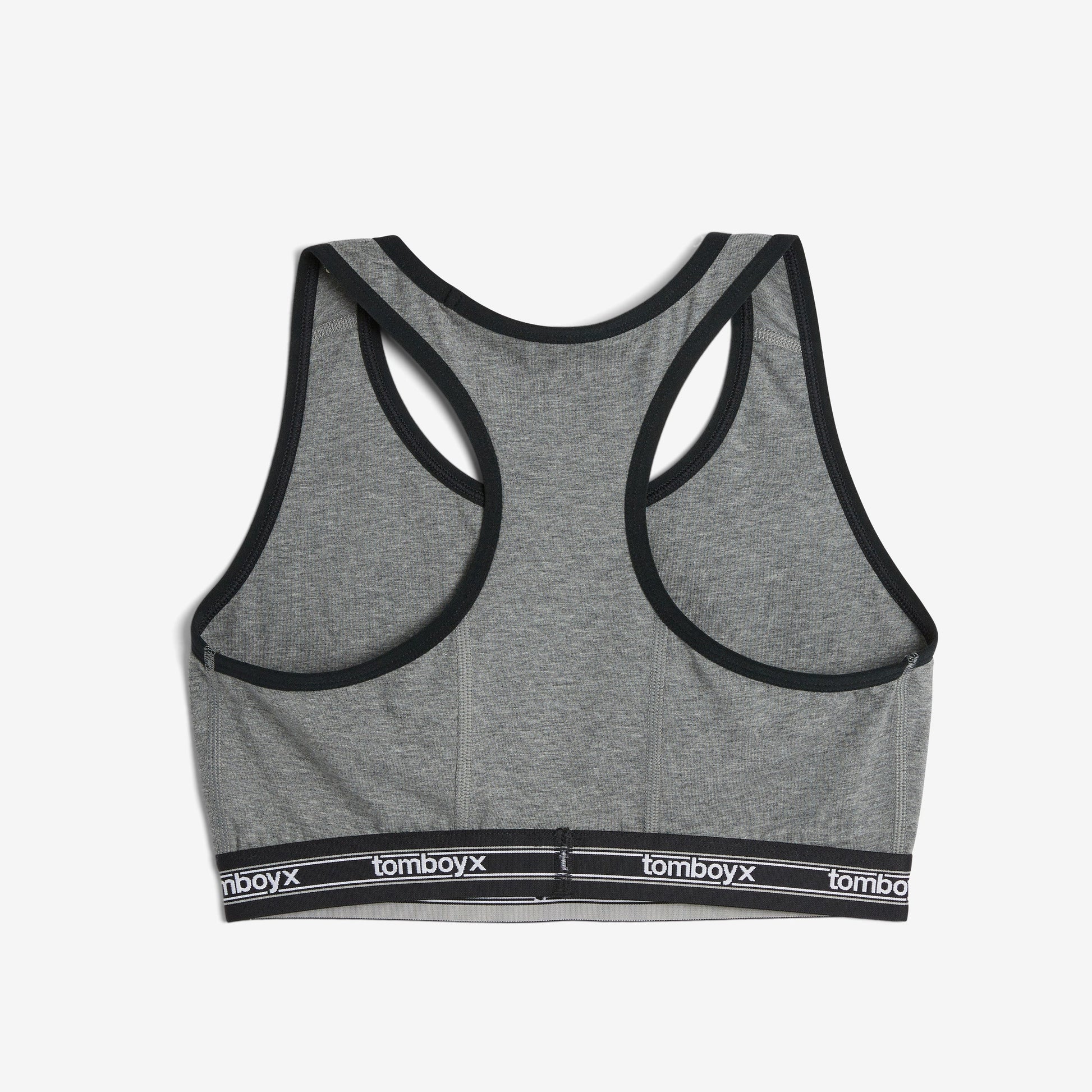 TomboyX Racerback Soft Bra - Charcoal Retro Logo