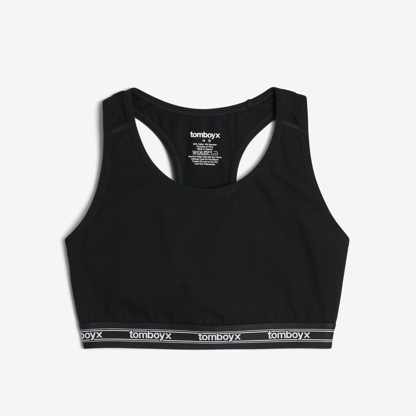 TomboyX Racerback Soft Bra - Black Retro Logo
