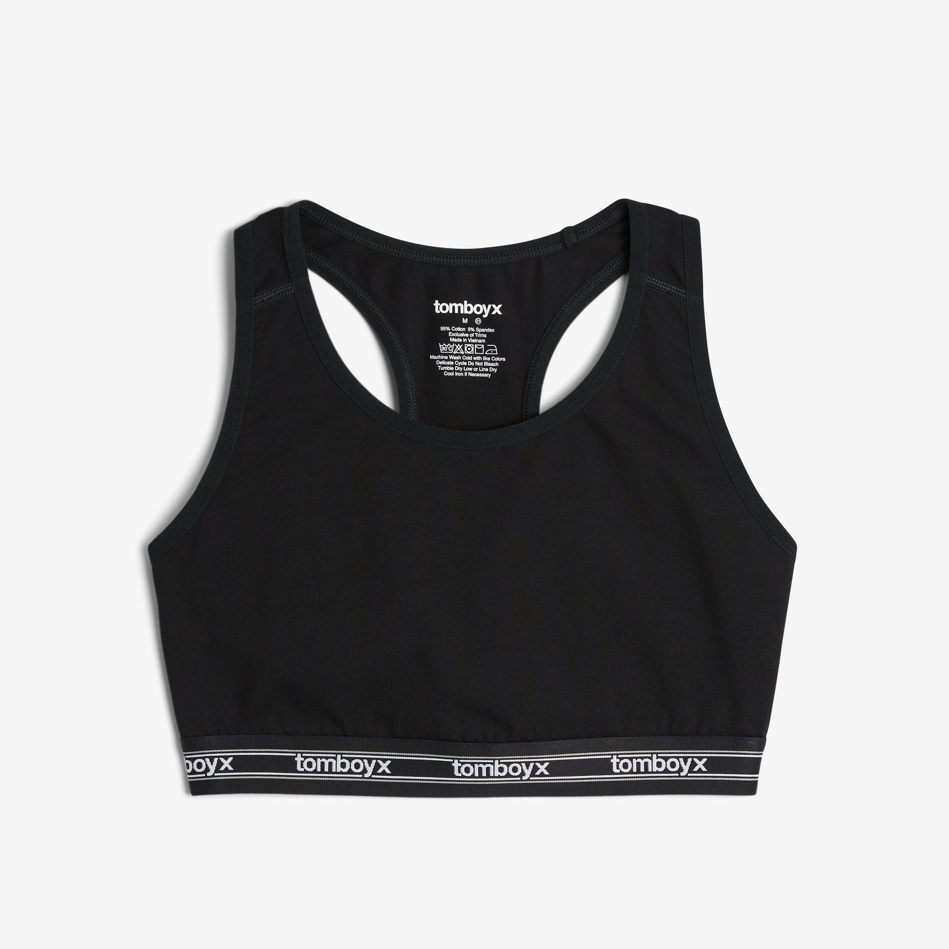 TomboyX Racerback Soft Bra - Black Retro Logo