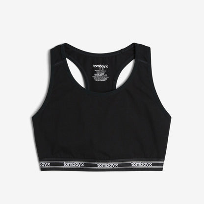 TomboyX Racerback Soft Bra - Black Retro Logo