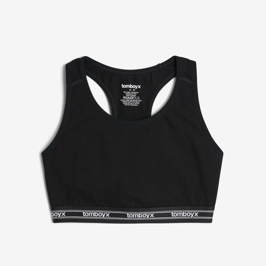 TomboyX Racerback Soft Bra - Black Retro Logo