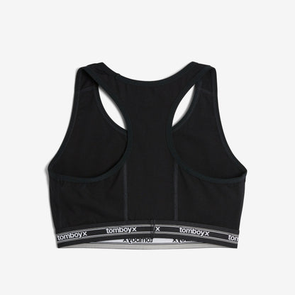 TomboyX Racerback Soft Bra - Black Retro Logo