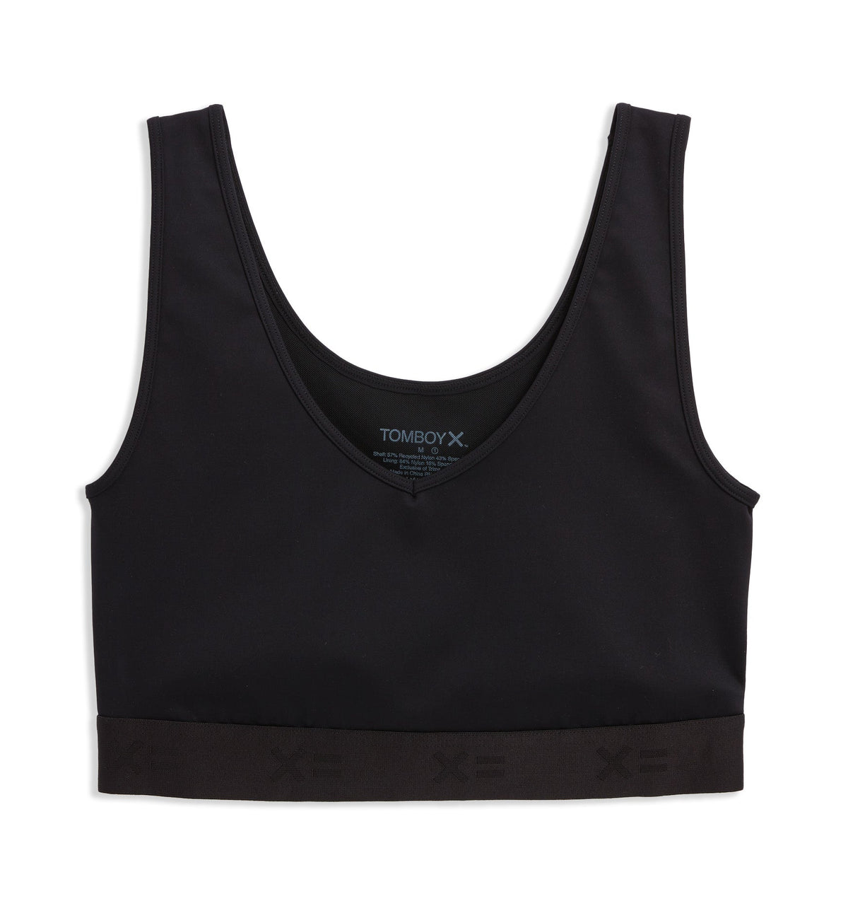 TomboyX V Neck Compression Top - Black
