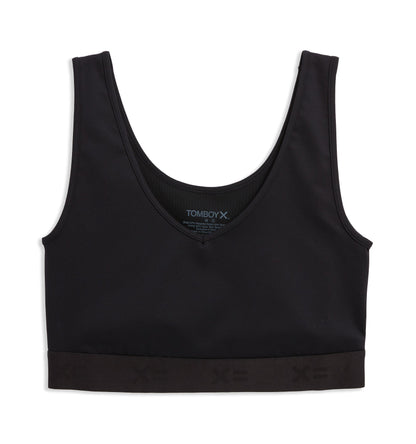 TomboyX V Neck Compression Top - Black