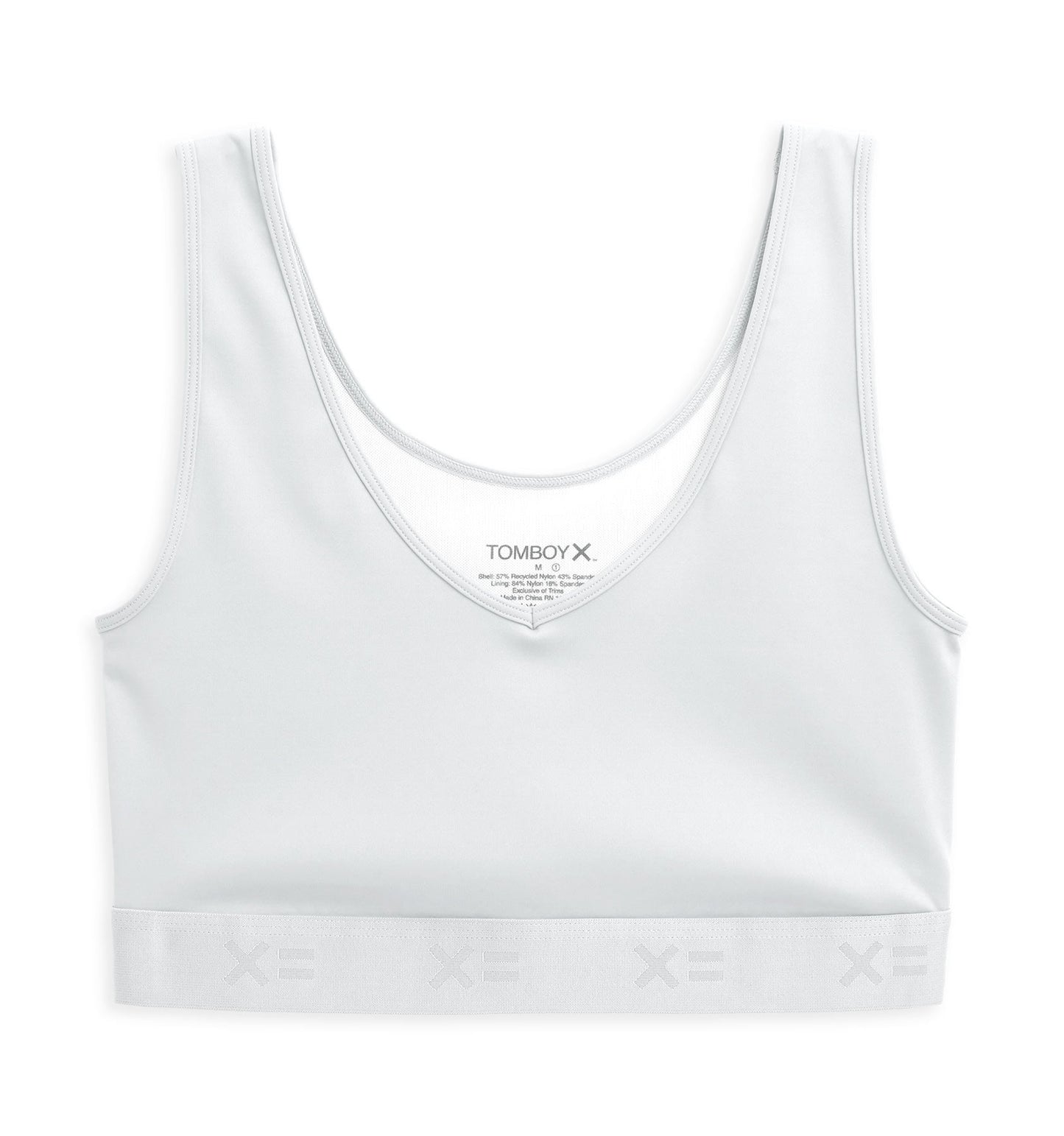 TomboyX V Neck Compression Top - White