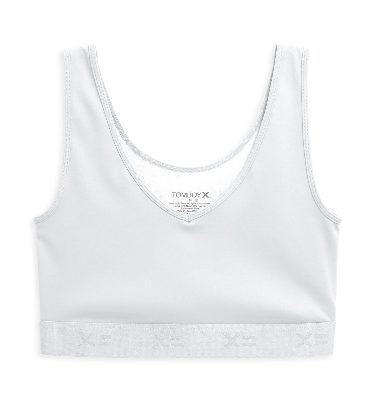 TomboyX V Neck Compression Top - White