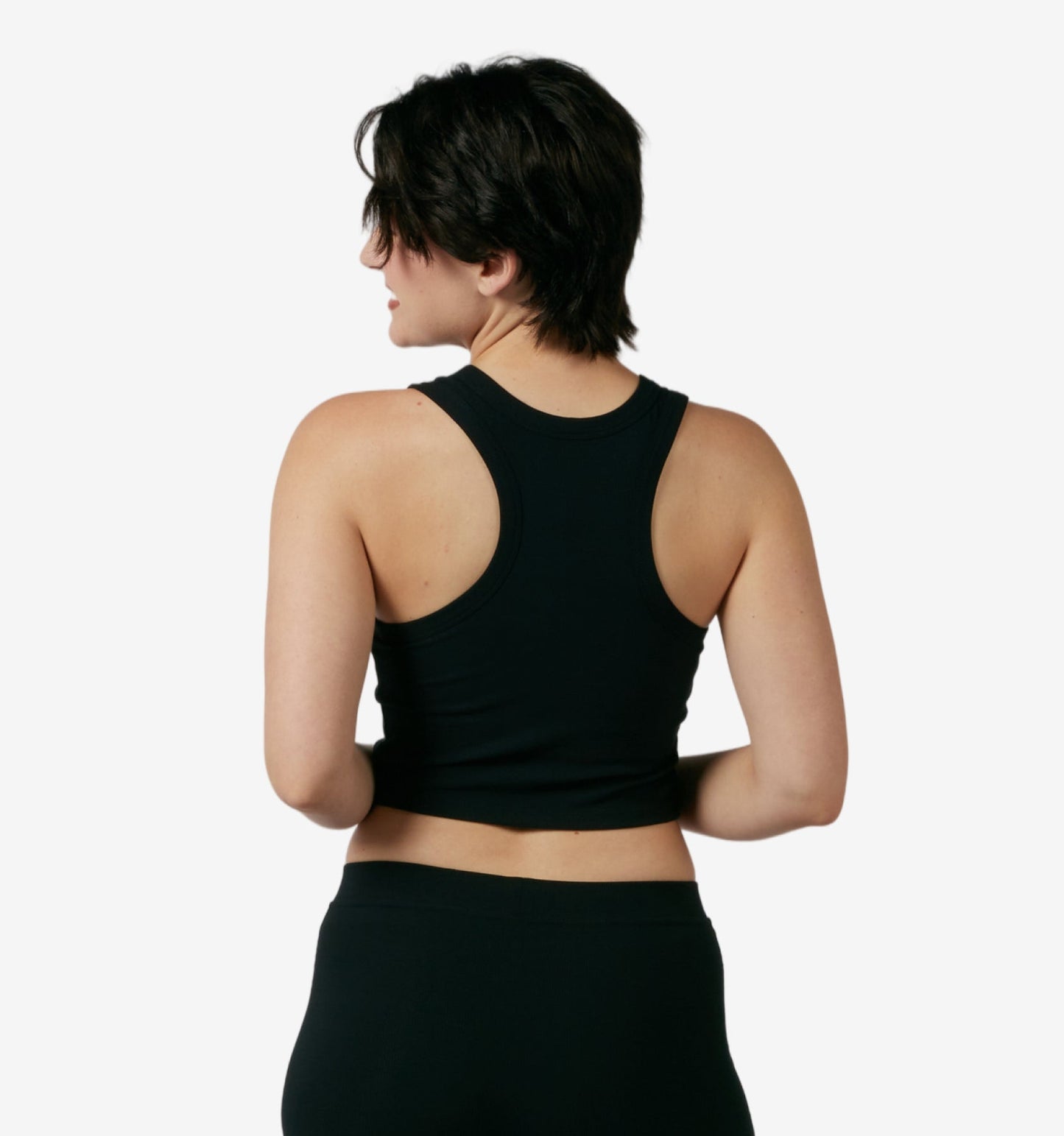 TomboyX Bamboo Rib Bra Top - Black