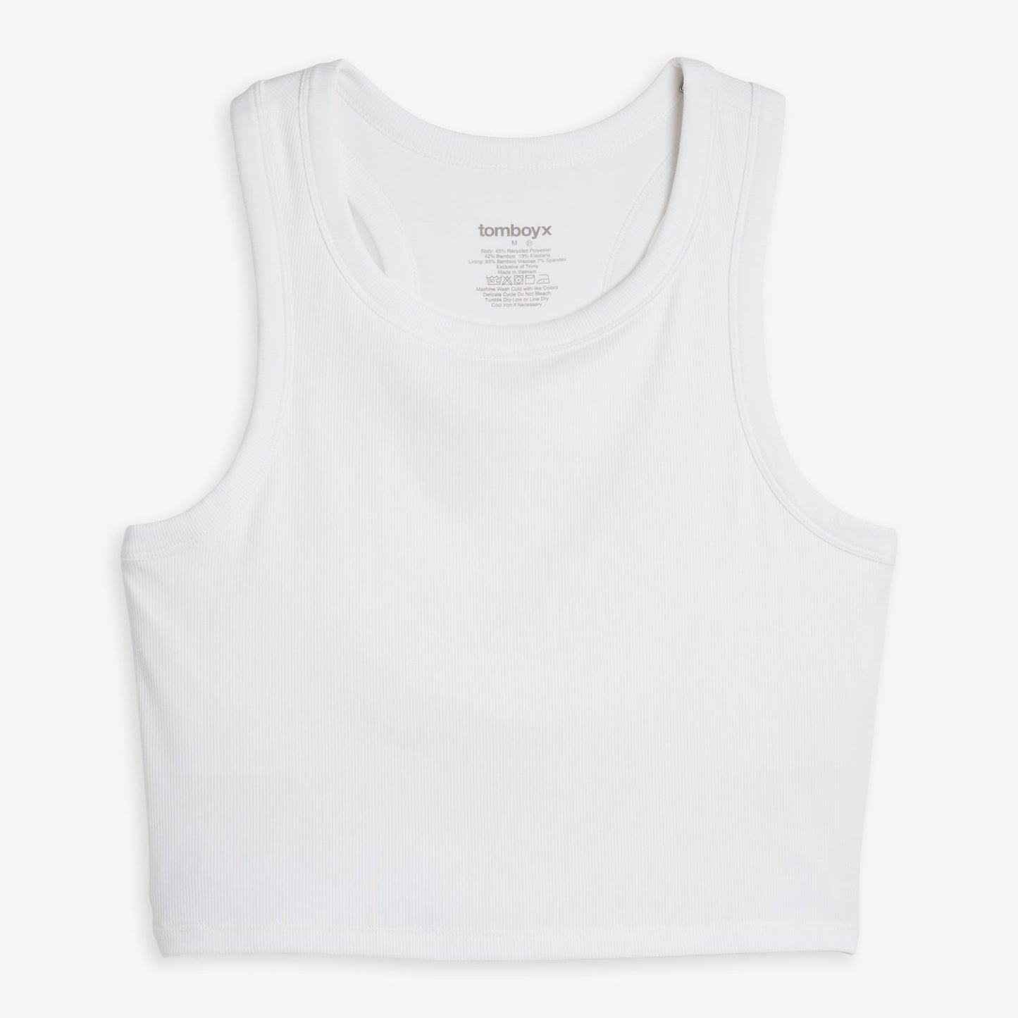 TomboyX Bamboo Rib Bra Top - Bright White
