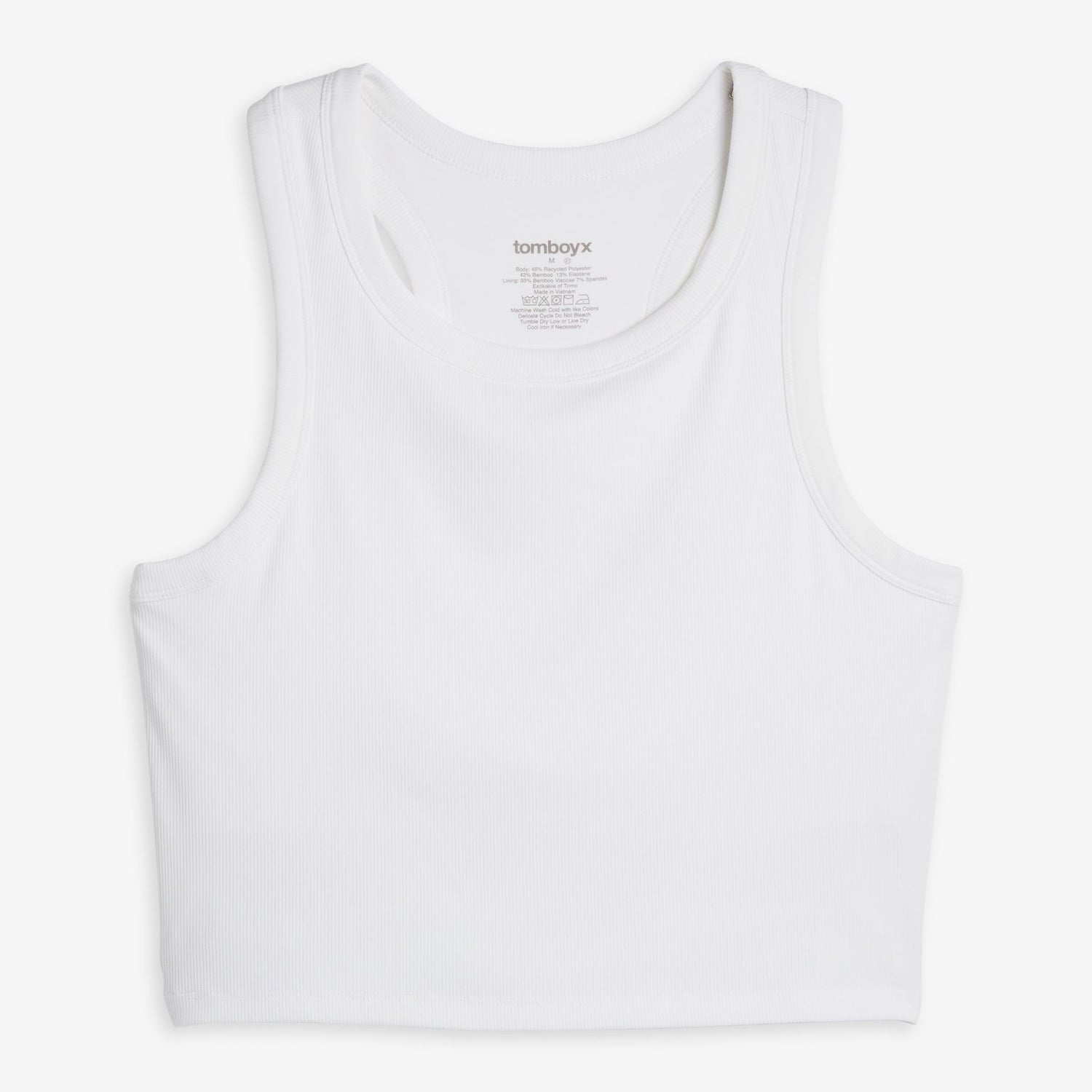 TomboyX Bamboo Rib Bra Top - Bright White