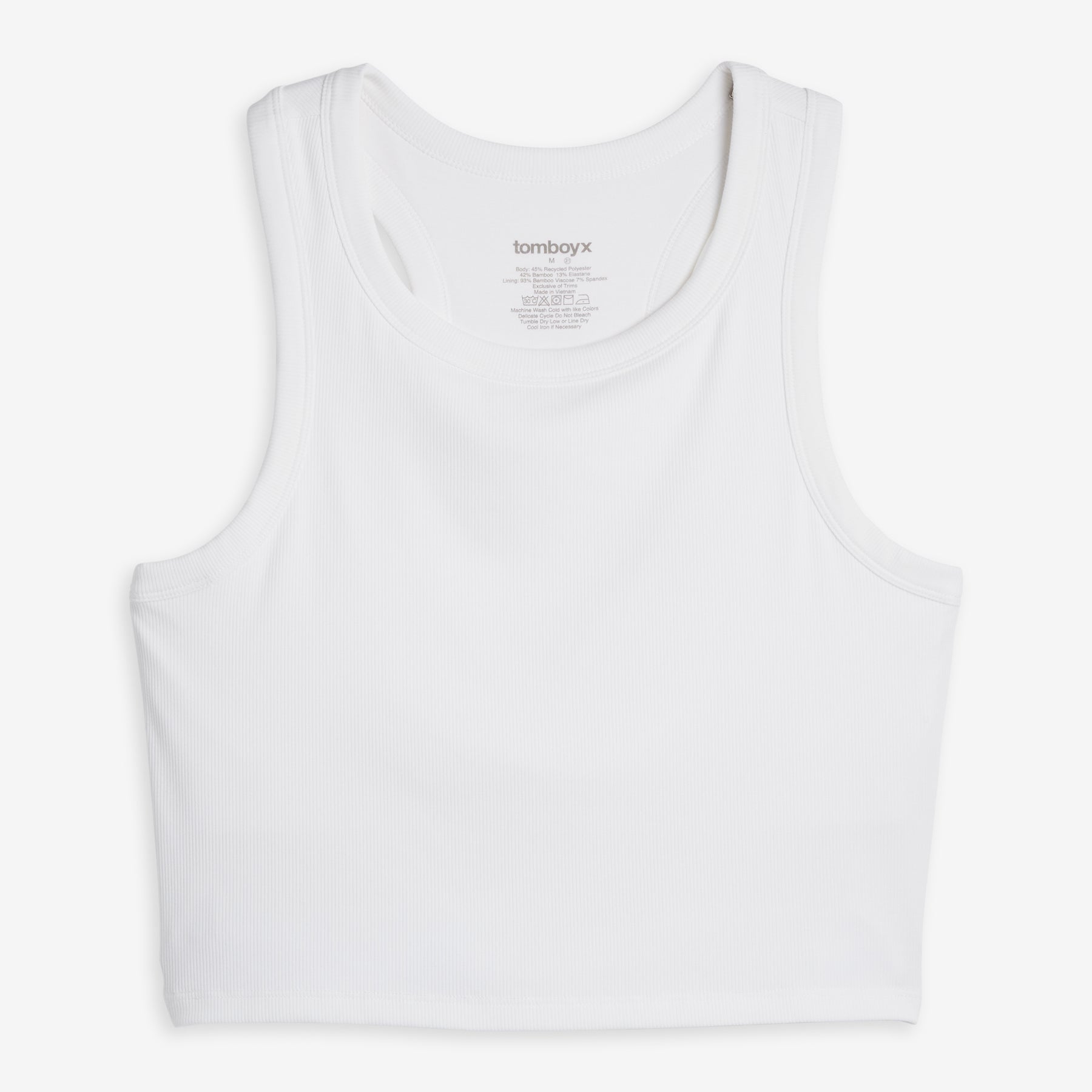 TomboyX Bamboo Rib Bra Top - Bright White