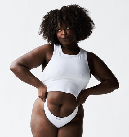 TomboyX Bamboo Rib Bra Top - Bright White