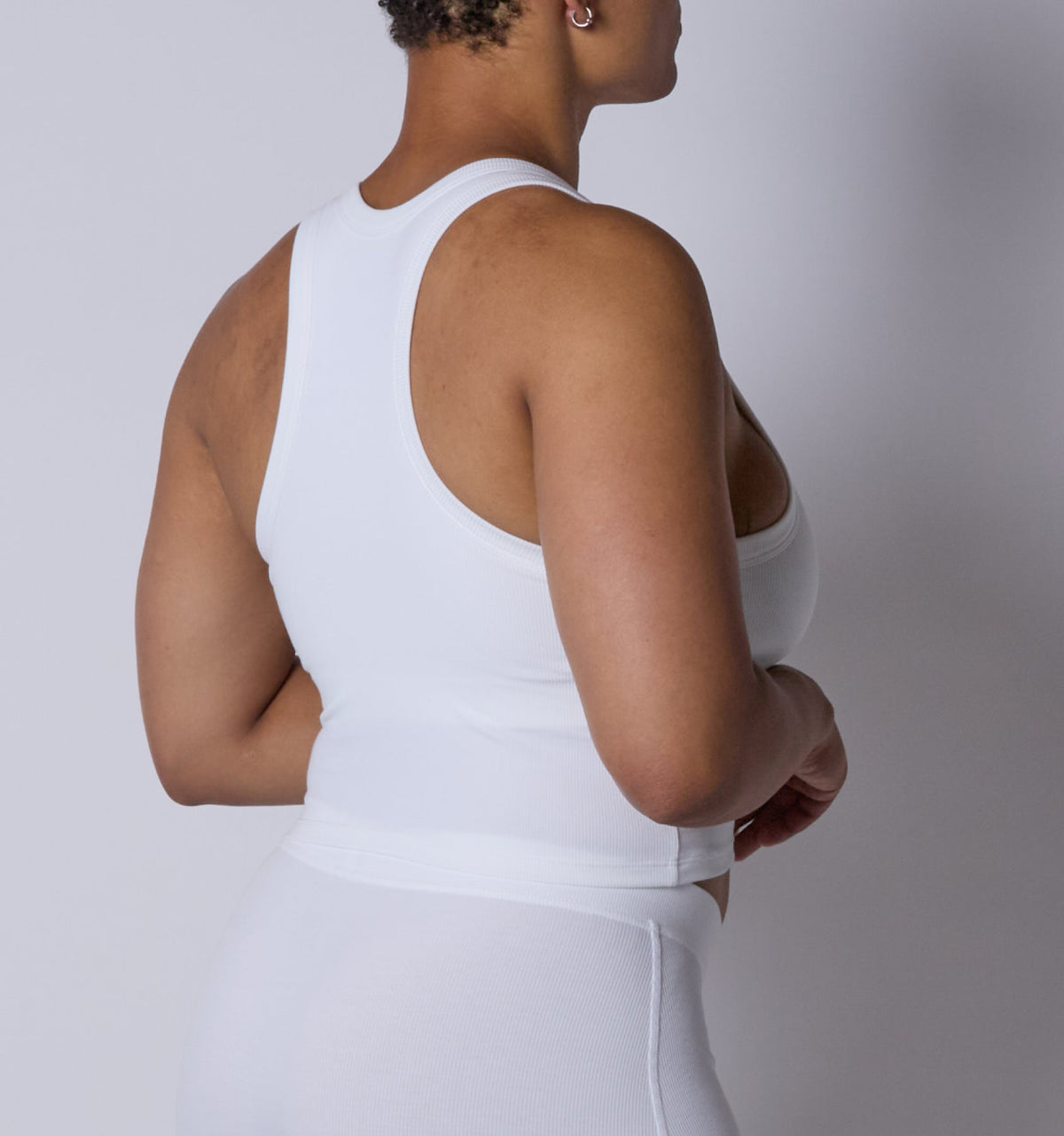 TomboyX Bamboo Rib Bra Top - Bright White