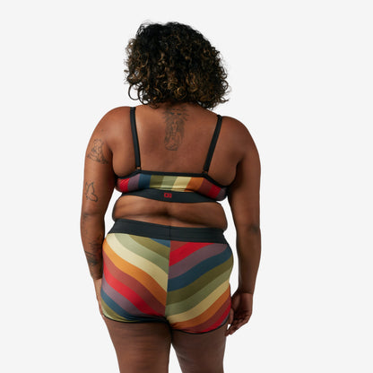 TomboyX Swim Wrap Top - Rainbow Wave