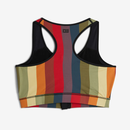 TomboyX Swim Racerback Zip Compression Top - Rainbow Wave
