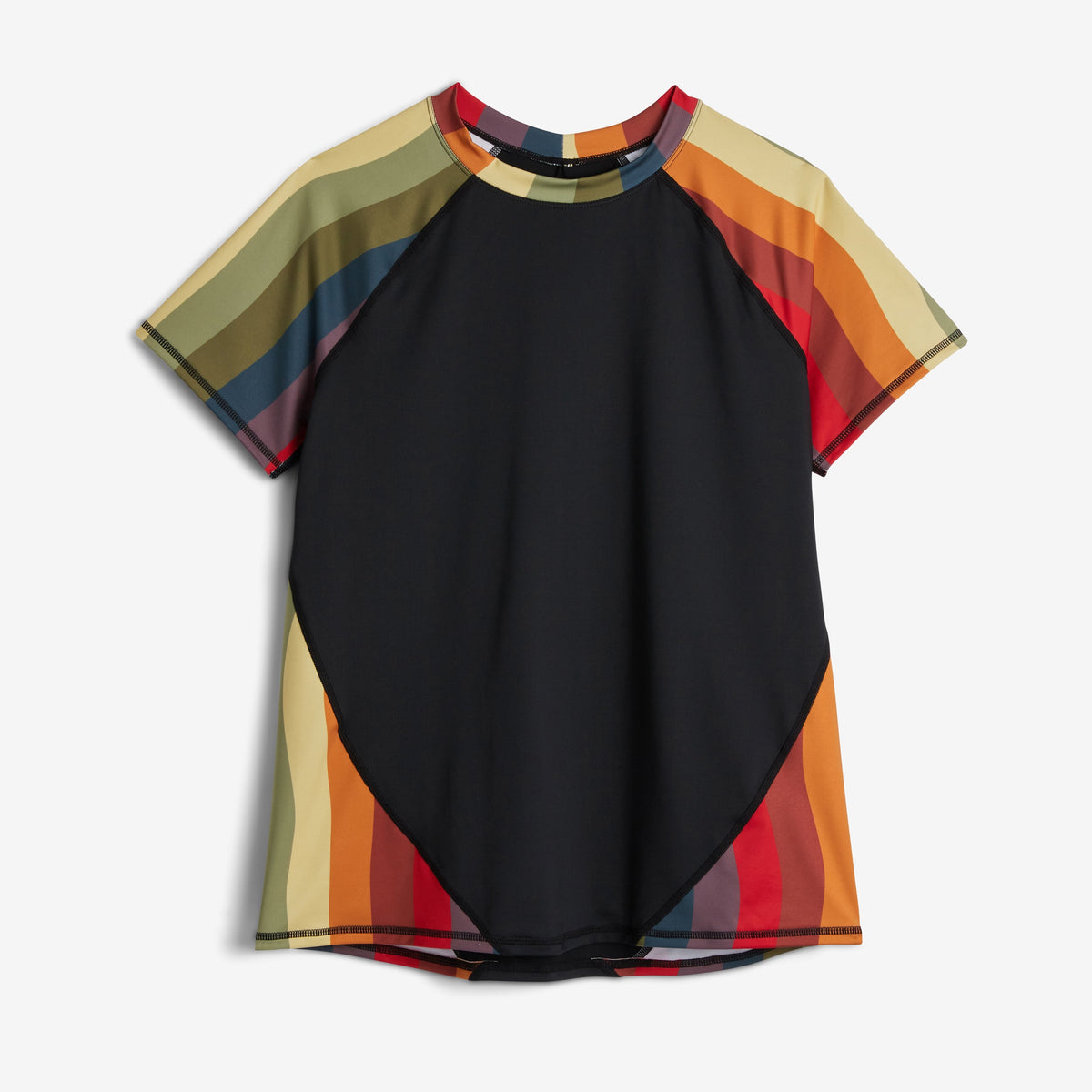 TomboyX Swim Rashguard Tee - Rainbow Wave