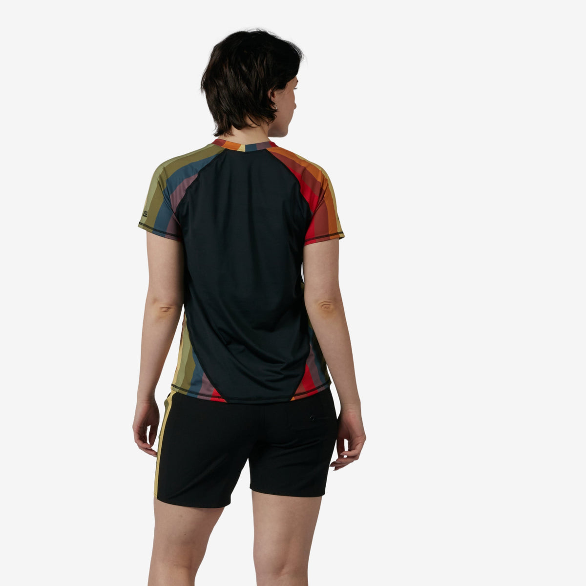 TomboyX Swim Rashguard Tee - Rainbow Wave