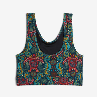TomboyX Swim Sport Compression Top - Marine Mosaic