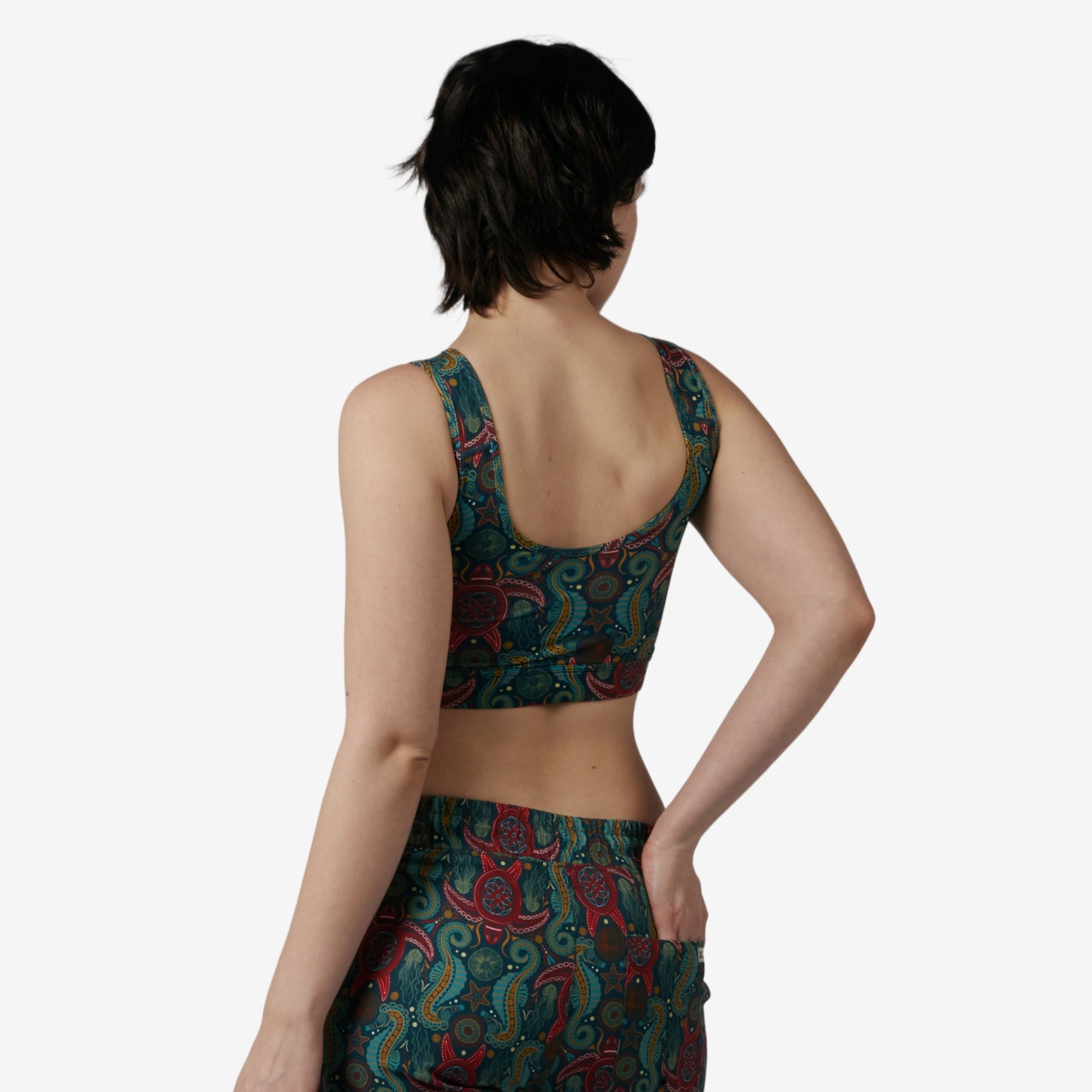 TomboyX Swim Sport Compression Top - Marine Mosaic