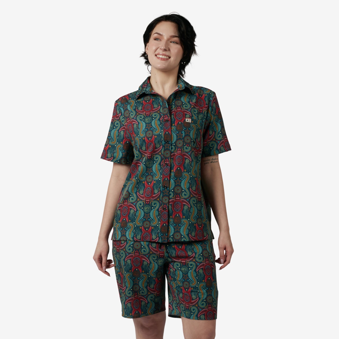 TomboyX Cabana Shirt - Marine Mosaic