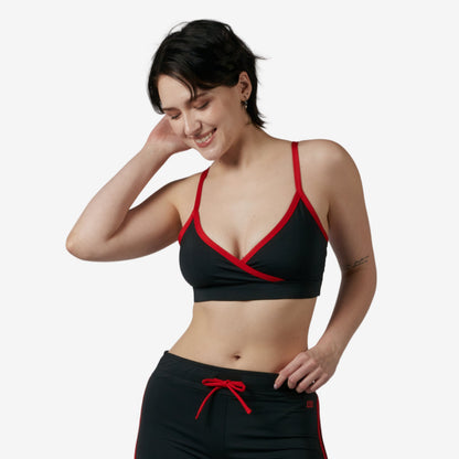 TomboyX Swim Wrap Top - Red Edge