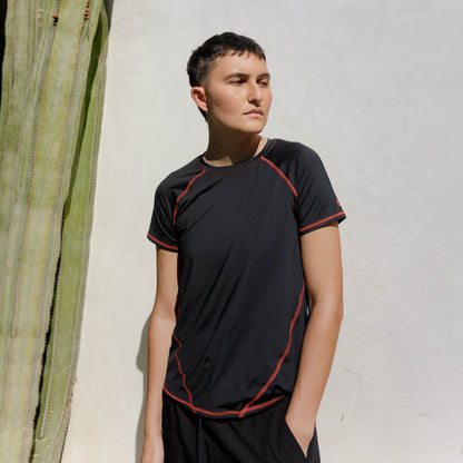 TomboyX Swim Rashguard Tee - Red Edge