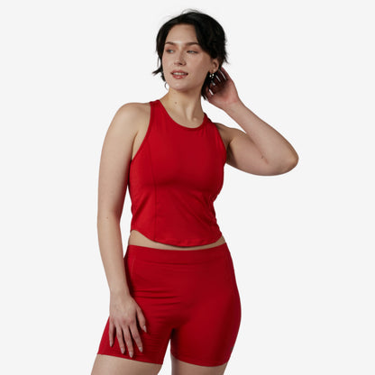 TomboyX Swim High Neck Top - Red