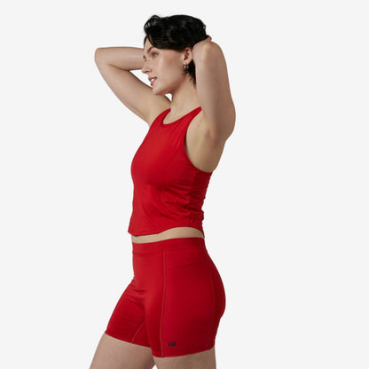 TomboyX Swim High Neck Top - Red
