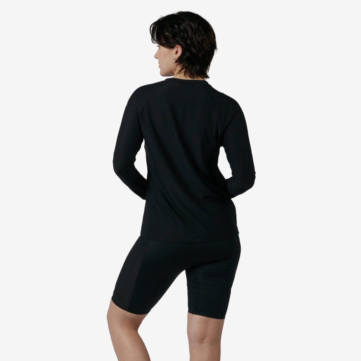 TomboyX Swim Solarmesh Long Sleeve Sun Guard - Black