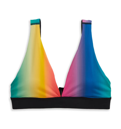 TomboyX Swim Reversible Plunge Top - Melting Rainbow